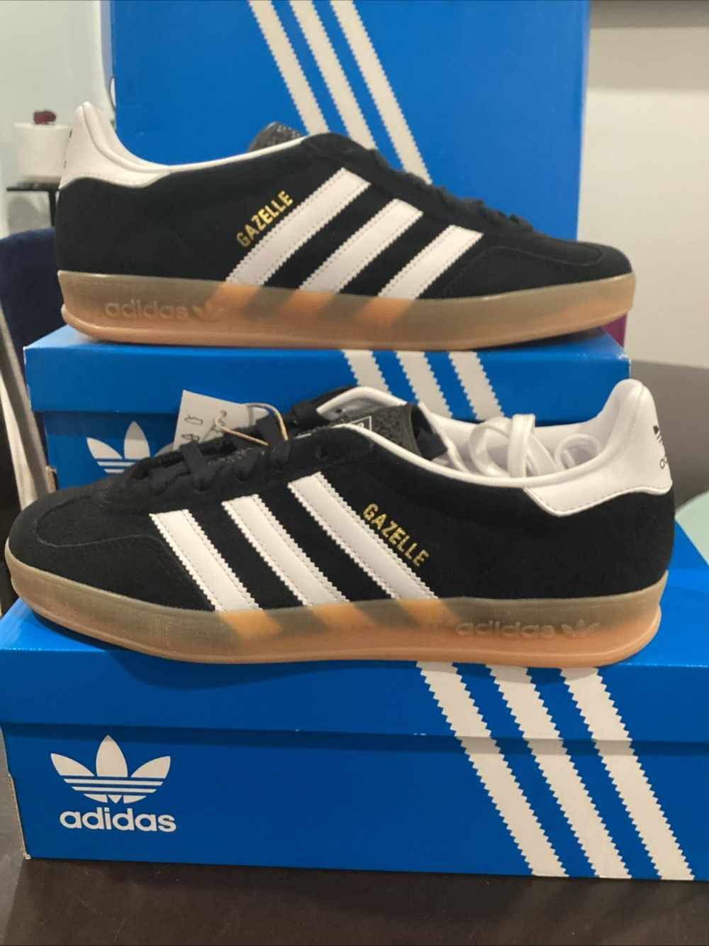 Adidas Gazelle Indoor Black White Gum Men’s Size 8 Women’s 9 NWB